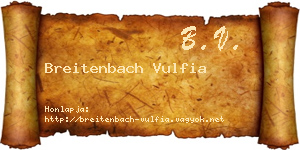 Breitenbach Vulfia névjegykártya